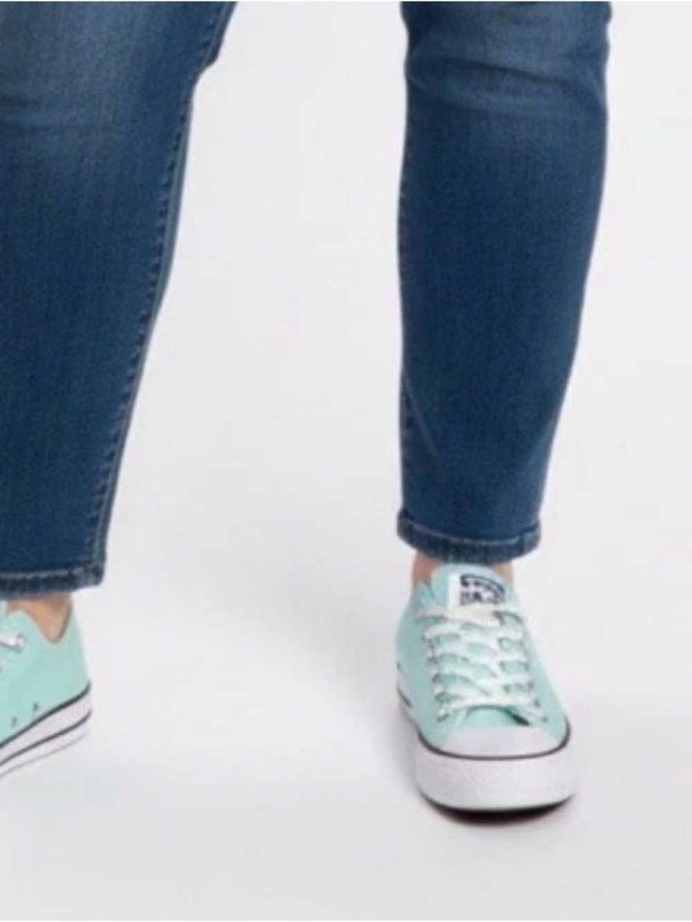 Converse Low Top Sneakers in Cream and White - Picture 5 of 6